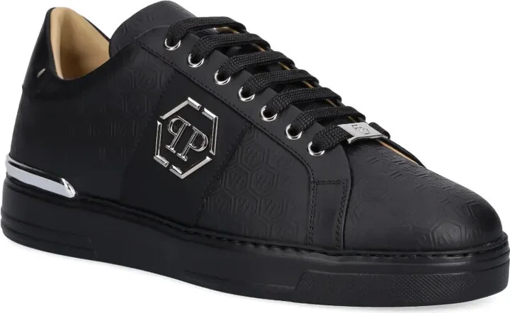 Embossed-Logo Lace-Up Sneakers - Image 2