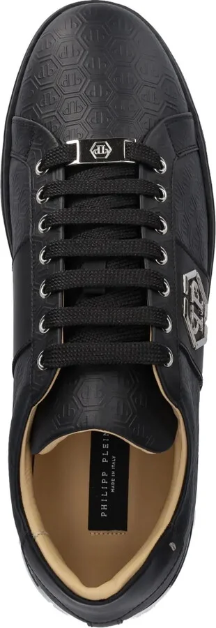 Embossed-Logo Lace-Up Sneakers - Image 3