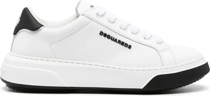 Embossed-Logo Leaf-Print Sneakers