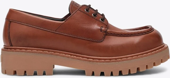 Embossed Logo Leather Derby Shoes