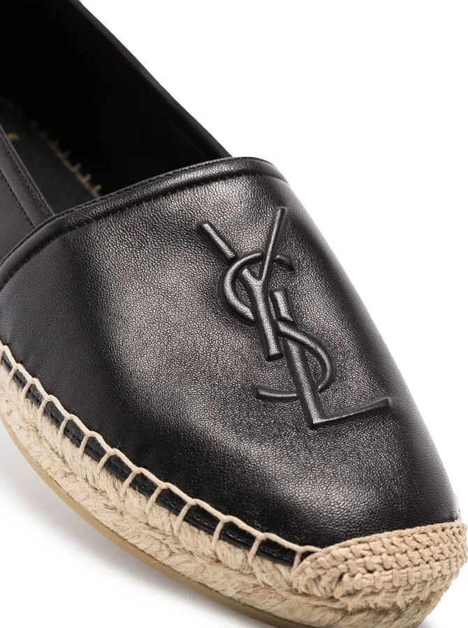 Embossed-Logo Leather Espadrilles - Image 2