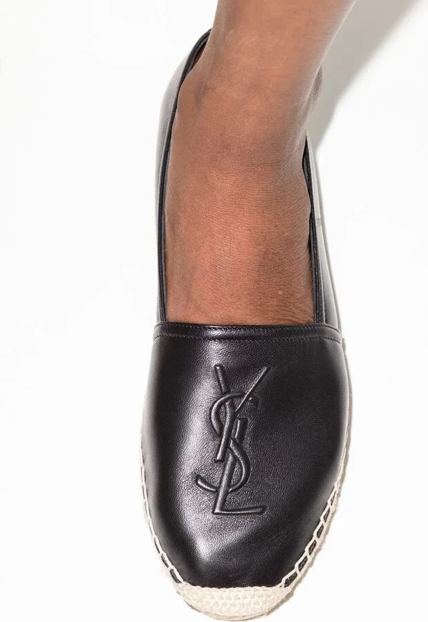 Embossed-Logo Leather Espadrilles - Image 3