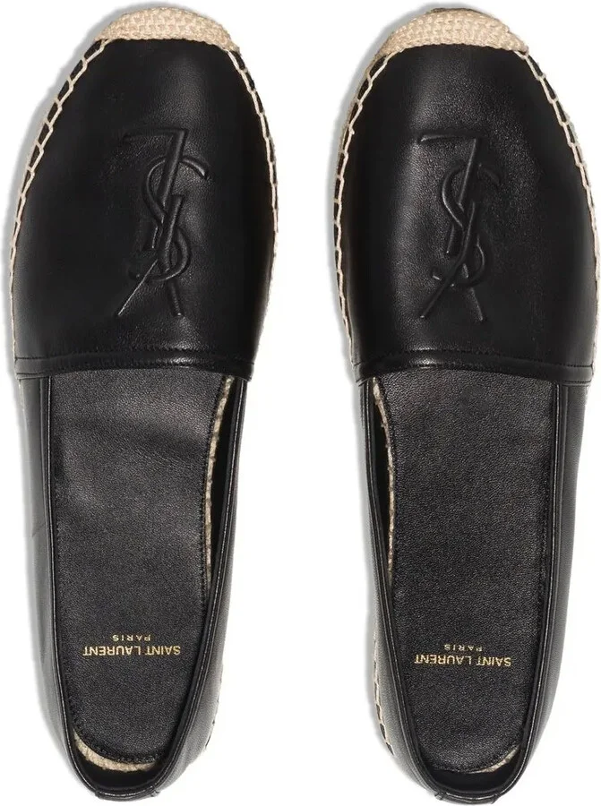 Embossed-Logo Leather Espadrilles - Image 4