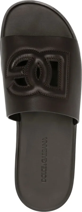 Embossed-Logo Leather Slides - Image 4