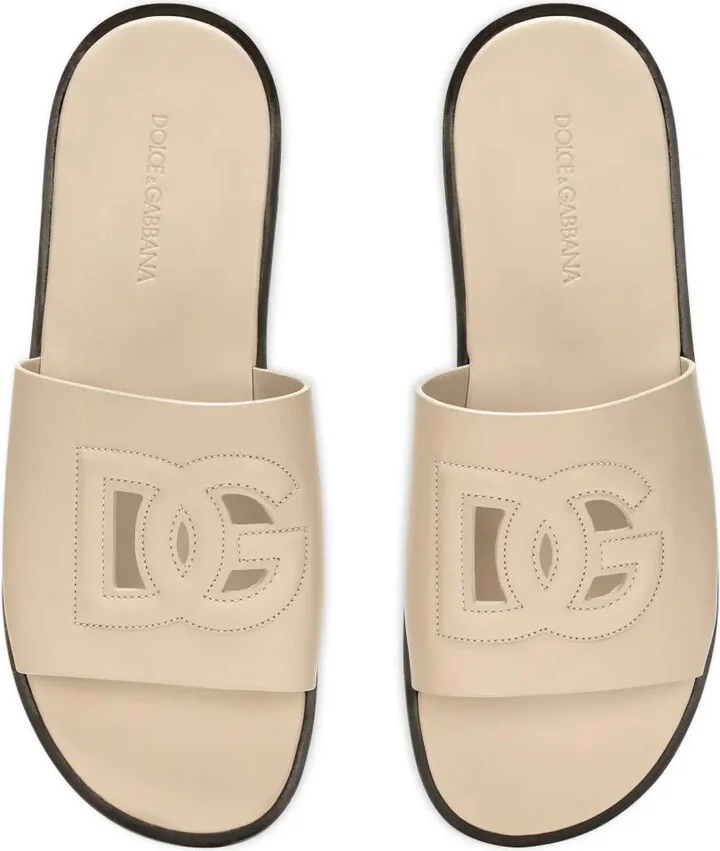 Embossed-Logo Leather Slides - Image 4