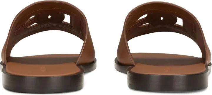 Embossed-Logo Leather Slides - Image 3