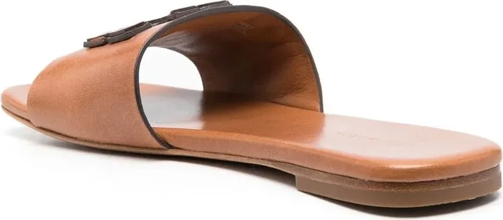 Embossed-Logo Leather Slides - Image 3