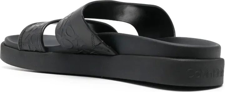 Embossed-Logo Leather Slides - Image 3