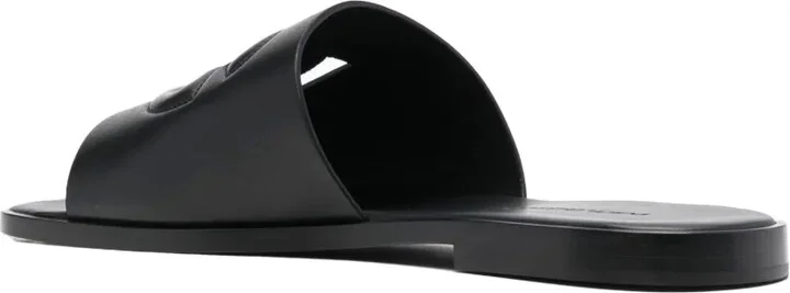 Embossed-Logo Leather Slides - Image 3