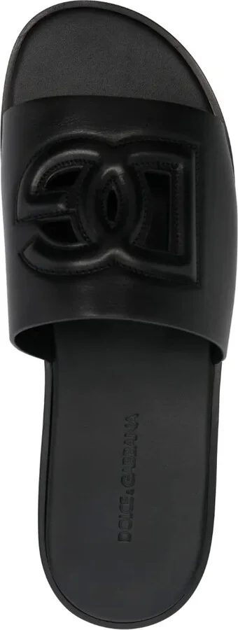 Embossed-Logo Leather Slides - Image 4