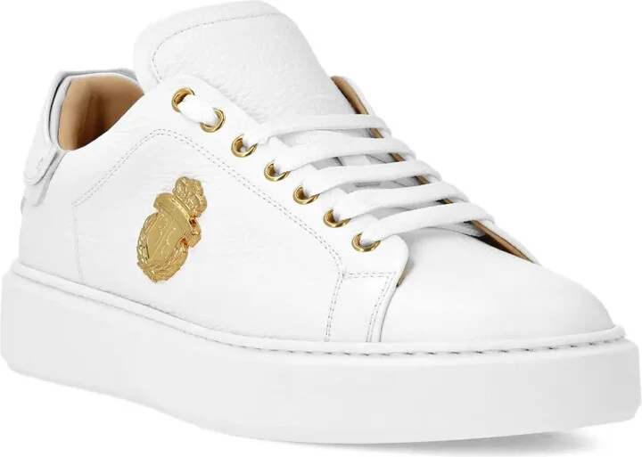 Embossed-Logo Leather Sneakers - Image 2