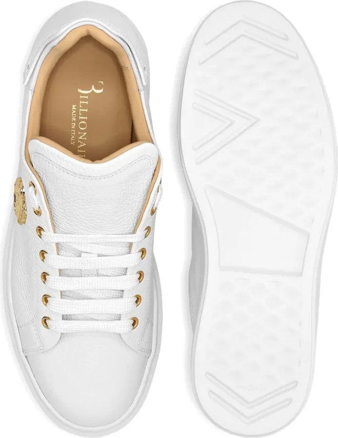 Embossed-Logo Leather Sneakers - Image 3