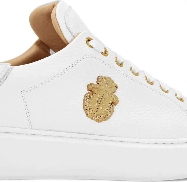 Embossed-Logo Leather Sneakers - Image 4