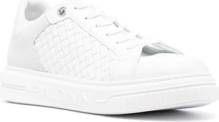 Embossed-Logo Leather Sneakers - Image 2