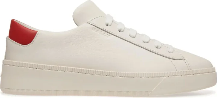 Embossed-Logo Leather Sneakers