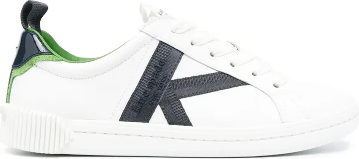 Embossed-Logo Leather Sneakers