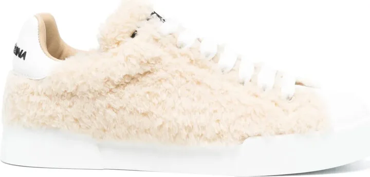 Embossed-Logo Leather Sneakers
