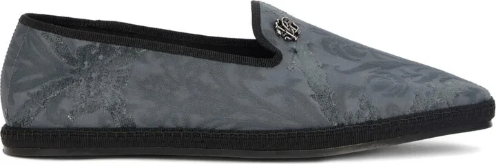 Embossed-Logo Loafers