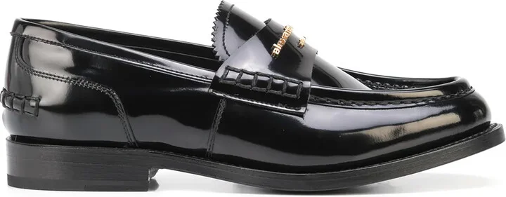 Embossed-Logo Loafers