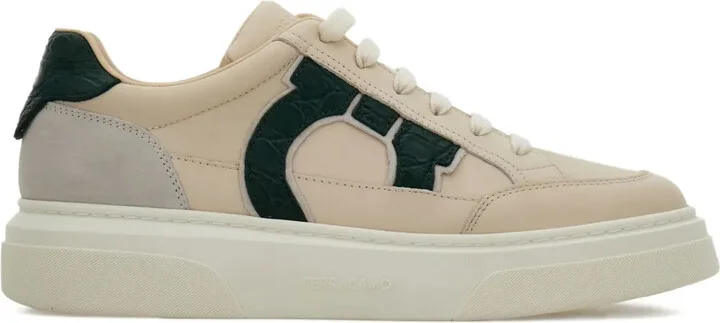 Embossed-Logo Panelled Sneakers