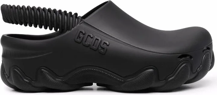 Embossed-Logo Slingback Clogs