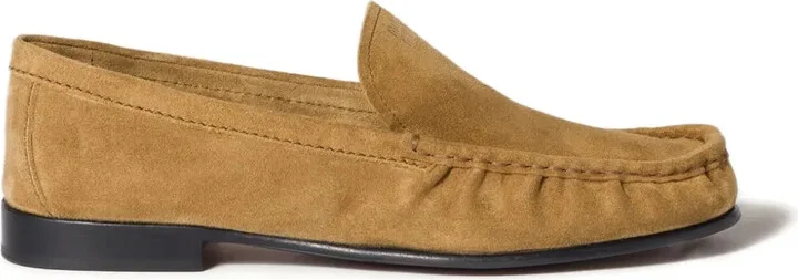 Embossed-Logo Suede Loafers