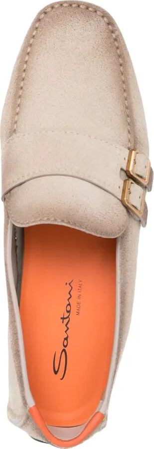 embossed-logo suede Monk shoes - Image 4