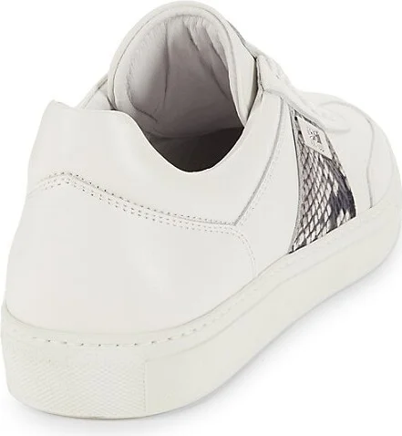 Embossed Snakeskin Print Leather Sneakers - Image 3