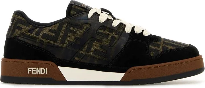 Embroidered Canvas, Leather And Rubber Match Sneakers