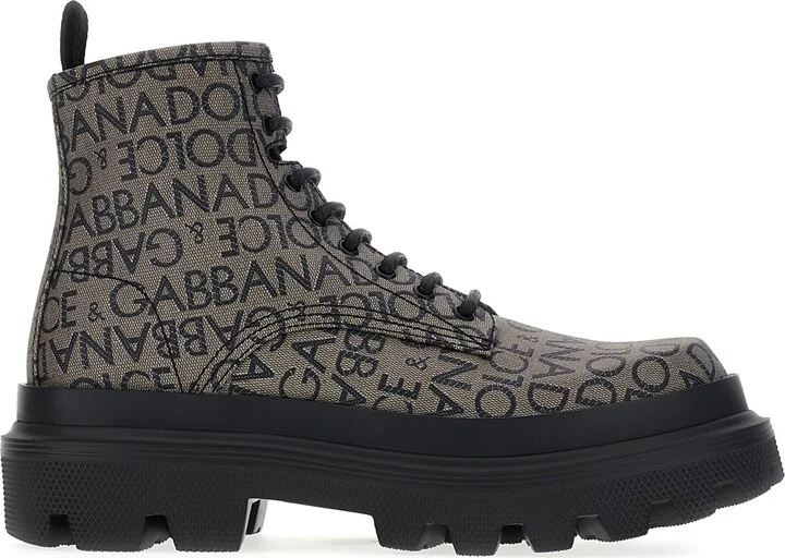 Embroidered Cotton Blend Ankle Boots