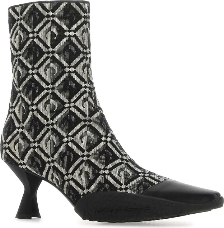 Embroidered Cotton Blend Moon Diamant Ankle Boots - Image 2