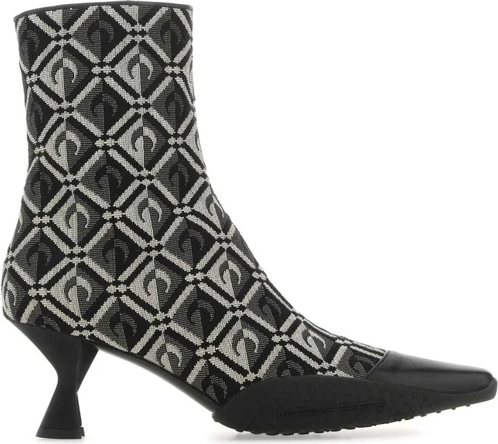 Embroidered Cotton Blend Moon Diamant Ankle Boots