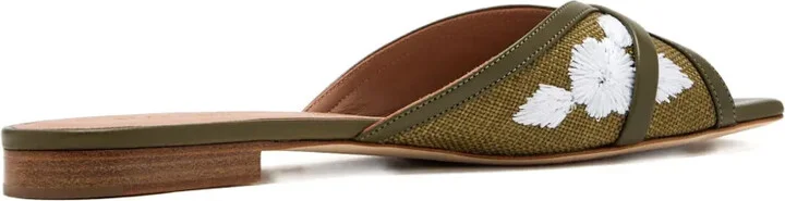 Embroidered Cross-Strap Sandals - Image 2