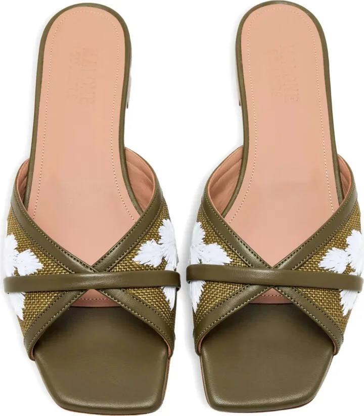 Embroidered Cross-Strap Sandals - Image 3