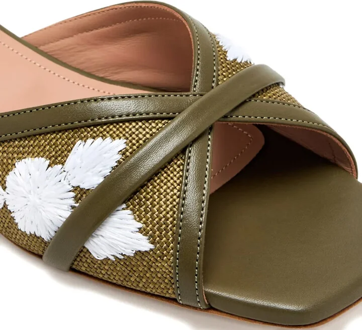 Embroidered Cross-Strap Sandals - Image 4