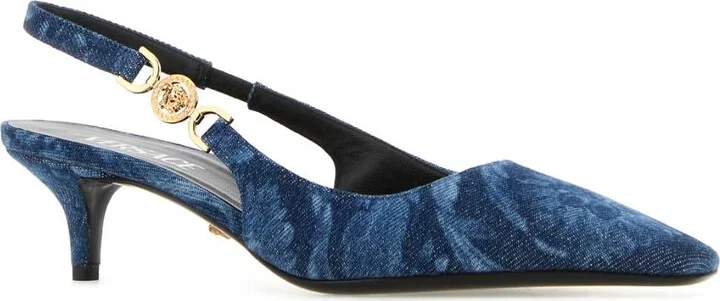 Embroidered Denim Pumps - Image 2