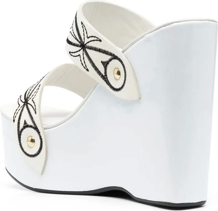 Embroidered-Design Open-Toe Sandals - Image 3