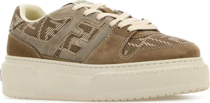 Embroidered Fabric And Suede Fendi Match Sneakers - Image 2