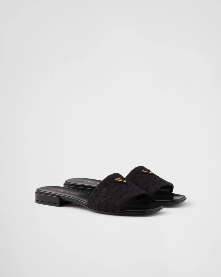 Embroidered fabric slides