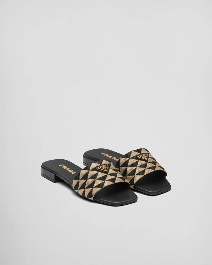 Embroidered fabric slides