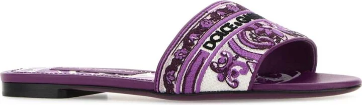 Embroidered Fabric Slippers - Image 2