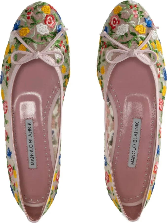 Embroidered Floral Ballerina Shoes - Image 3