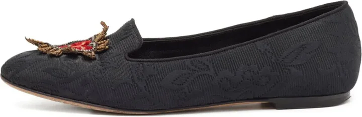 Embroidered Heart Motif Loafers
