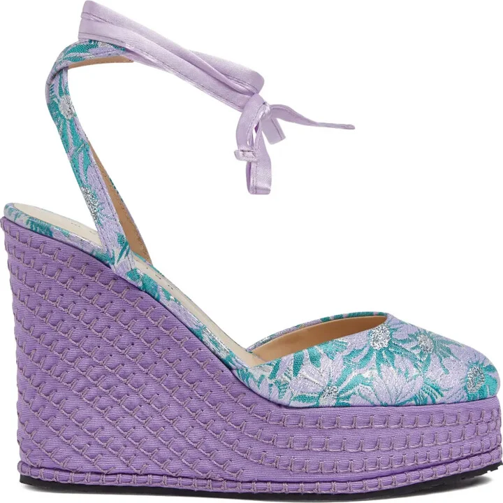Embroidered Heeled Espadrilles