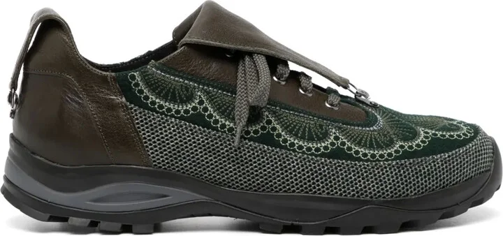 Embroidered Lace-Up Shoes