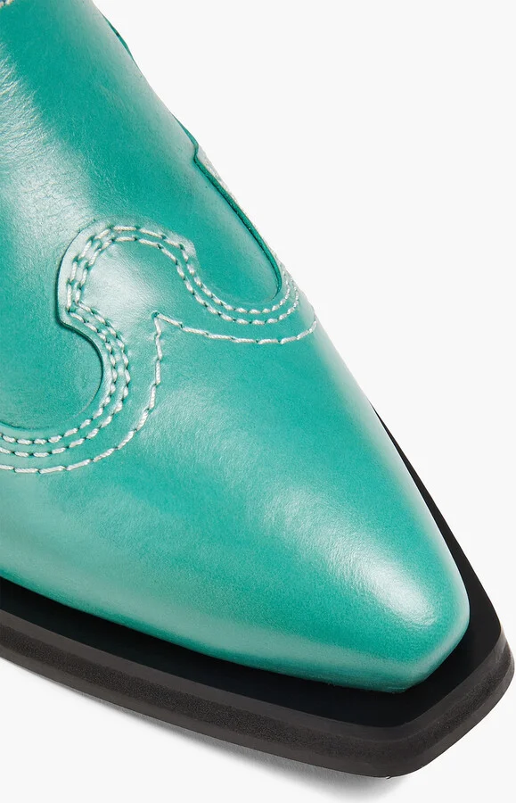 Embroidered leather cowboy boots - Image 4
