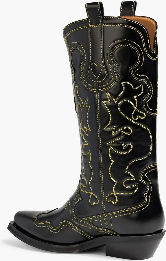 Embroidered leather cowboy boots - Image 3