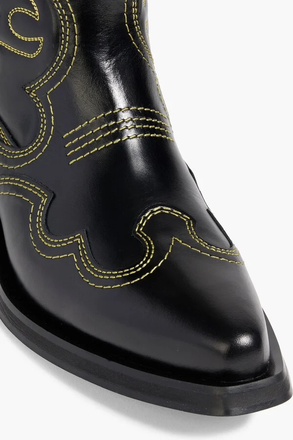 Embroidered leather cowboy boots - Image 4