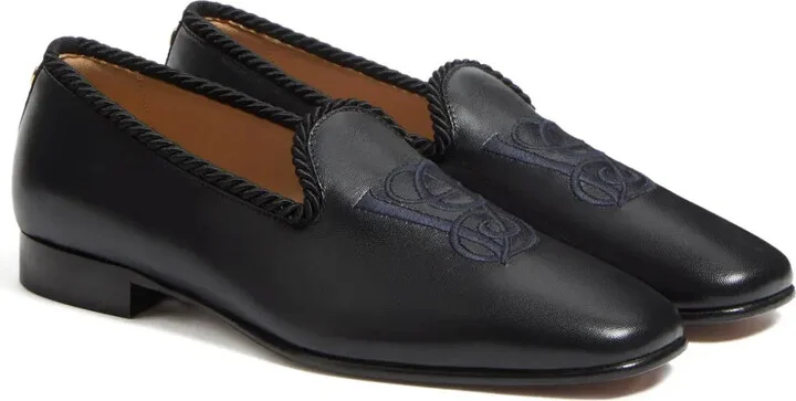 Embroidered Leather Loafers - Image 2