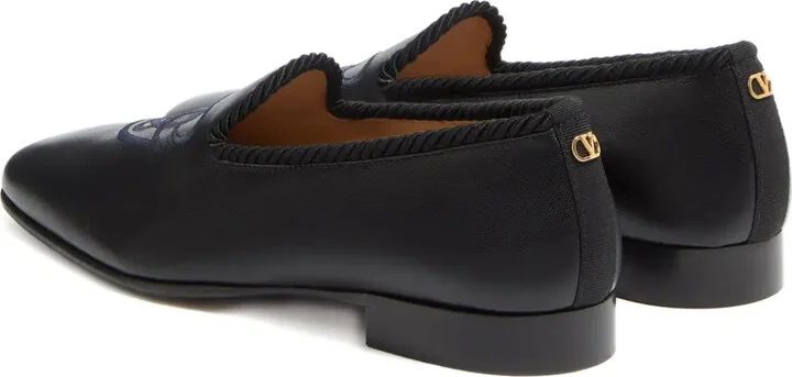 Embroidered Leather Loafers - Image 3